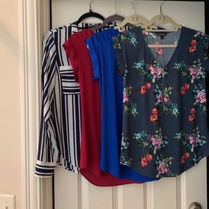 Bundle of 4 Express blouses, all size XS.